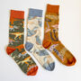 Dinosaur, Pigeons And Mushroom Unisex Socks Gift Set, thumbnail 1 of 8