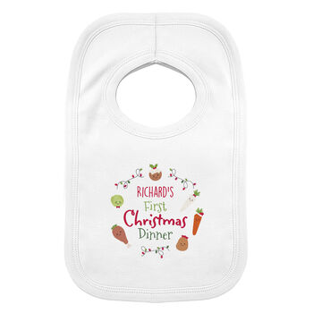 Personalised 'First Christmas Dinner' Bib, 3 of 3