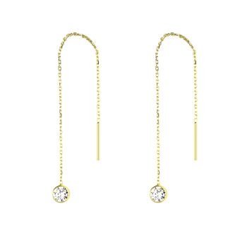 Sterling Silver Chain Solitaire Earring, 5 of 5