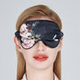 Silk Pillowcase And Eye Mask Giftbox Sleep Mask And Pillow Case Black Floral 100% Pure Soft Mulberry Silk Luxury Travel Gift Set, thumbnail 2 of 12