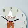 Woodland Bear Personalised Clock, thumbnail 4 of 4