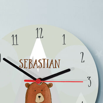 Woodland Bear Personalised Clock, 4 of 4