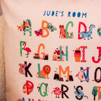 Personalised Alphabet Cushion For Kids Room Or Nursery, 3 of 4