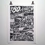 The Eighties 1980’s Decade Typography Print, thumbnail 2 of 10