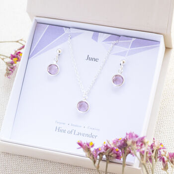June Birthstone Light Amethyst Jewellery Set, 6 of 8