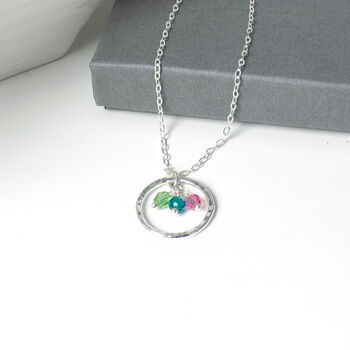 Family Birthstone Eternity Circle Necklace, Esme, 3 of 4