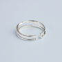 Sterling Silver Simple Double Band Adjustable Ring, thumbnail 4 of 5