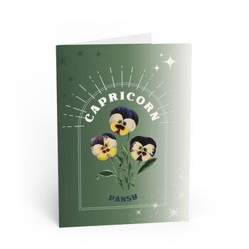 Capricorn Zodiac Flower Card, 2 of 4