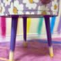 Lilac Daisy Round Wooden Side Table With Drawer, thumbnail 5 of 11