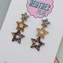 Glitzy Triple Star Resin Earrings, thumbnail 3 of 12