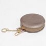 Champagne Italian Leather Round Clip On Coin Purse, thumbnail 3 of 3