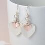 Silver And Rose Gold Plated Folded Hearts Earrings, thumbnail 1 of 2