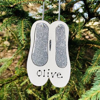 Personalised Ballet Slippers Christmas Tree Decoration, 4 of 6
