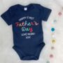 Personalised Happy First Father's Day Bright Babygrow, thumbnail 1 of 7