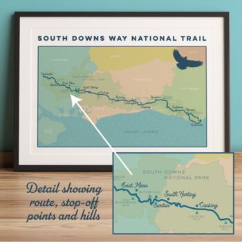 South Downs Way Map Art Print, 6 of 10