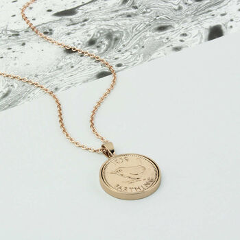 Personalised Any Date Farthing Birthday Necklace, 6 of 7