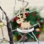 Personalised Rocking Reindeer Christmas Decoration, thumbnail 5 of 10
