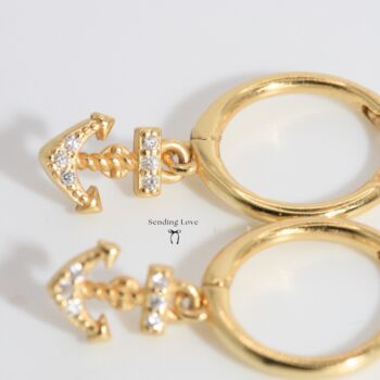 Anchor Earrings In Silver Or Gold, 4 of 5