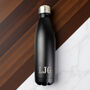 Personalised Initials Black Metal Insulated Drinks Bottle, thumbnail 2 of 5
