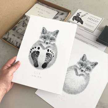 Personalised Baby Fox Footprint Kit, 2 of 7