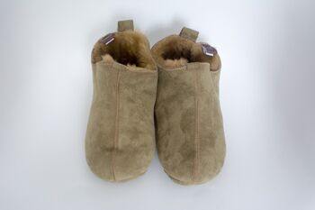 Sheepskin Slippers Olive 100% Hand Crafted Soft Sole, 8 of 8