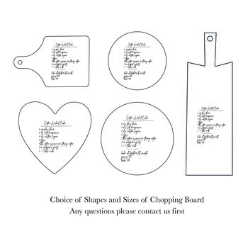 Personalised Handwriting Recipe Chopping Board For Him, 4 of 9