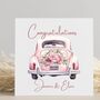 Personalised Wedding Card Vintage Wedding Cars, thumbnail 1 of 3