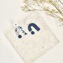 Blue And White Handmade Floral Arch Clay Earrings, thumbnail 3 of 6