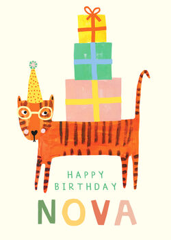 Personalised Tiger Birthday Card, 3 of 4