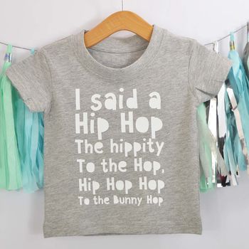 'Hip Hop Bunny Hop' Cute Kids Slogan T Shirt, 2 of 5