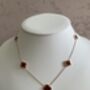 18 K Gold Plated Clover Necklace Rose Gold Maroon, thumbnail 3 of 7