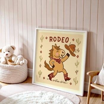 Rodeo Horse Print, Cowboy Horse, Western Nursery Print, 6 of 11