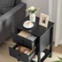 Set Of Two Bamboo Bedside Tables End Tables Ink Black, thumbnail 3 of 6