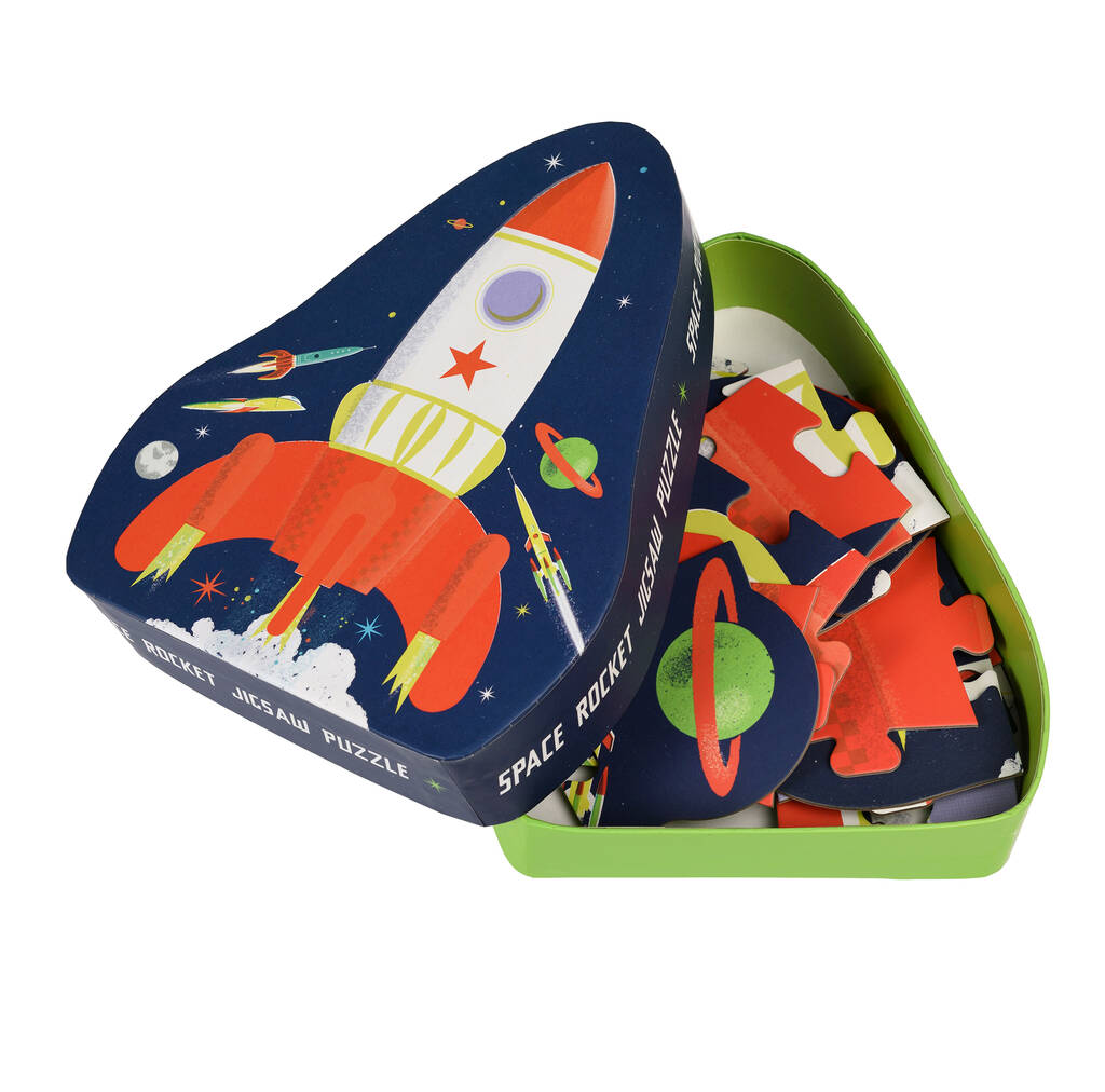 Space Age Rocket Jigsaw Puzzle For Children, 1 of 5