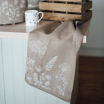 Garden Flowers Linen Tea Towel, 2 of 7