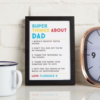 Personalised Super Things About Dad Print, 3 of 3