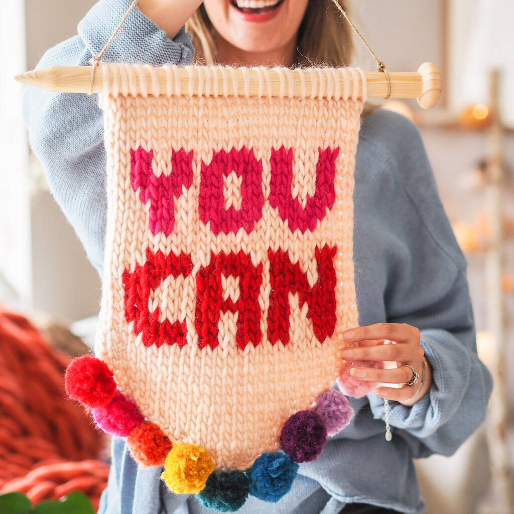 'You Can' Wall Hanging Knitting Kit, 1 of 10
