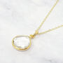 White Topaz Charm April Birthstone Gold Plated Necklace, thumbnail 1 of 4