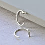 Small Silver Huggie Bar Hoop Earrings, thumbnail 5 of 10
