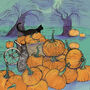 'Cats And Pumpkins' Print, thumbnail 3 of 3