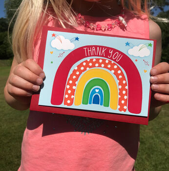 Rainbow Hug And Thank You Card By The Little Paper Company