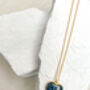 Dumortierite Puff Heart Gold Plated Necklace, thumbnail 2 of 3