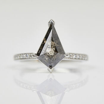 Platinum Salt And Pepper Diamond Engagement Ring, 2 of 3