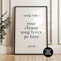 Custom Text Quote Song Art Print Personalised Poster, thumbnail 1 of 7