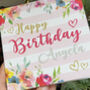 Superstar Pink Floral Birthday Card, thumbnail 4 of 5