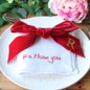 Linen Valentine Napkin Ps. I Love You, thumbnail 1 of 2