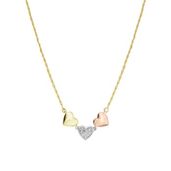 Emily And Ophelia Diamond Triple Heart Necklace, 4 of 5