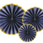 Navy Blue Party Fan Decoration Set X Three, thumbnail 3 of 4