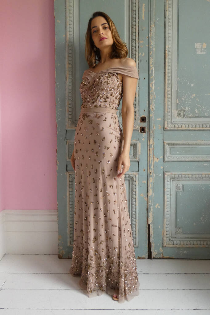 Kehlani Embellished Off The Shoulder Dress, 1 of 8
