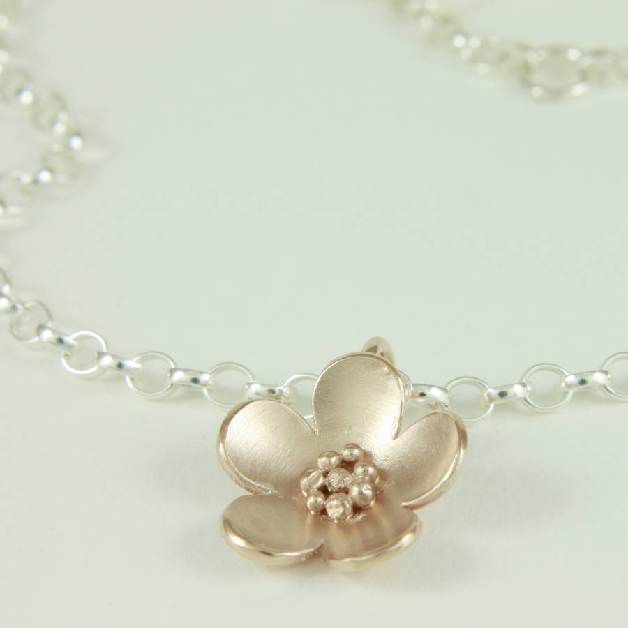 Rose Gold Bramble Blossom Flower Bracelet By Gabriella Casemore